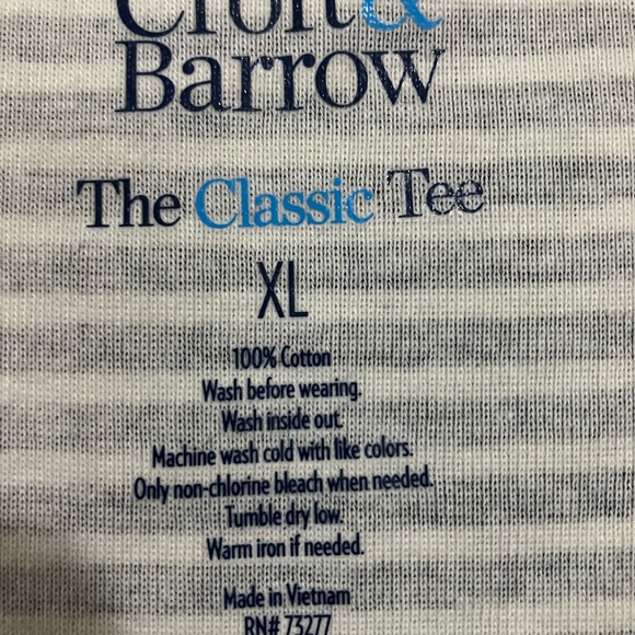 Croft & Barrow Classic Long Sleeve T-Shirt for Women Sz XL black & white stripes - Picture 6 of 7